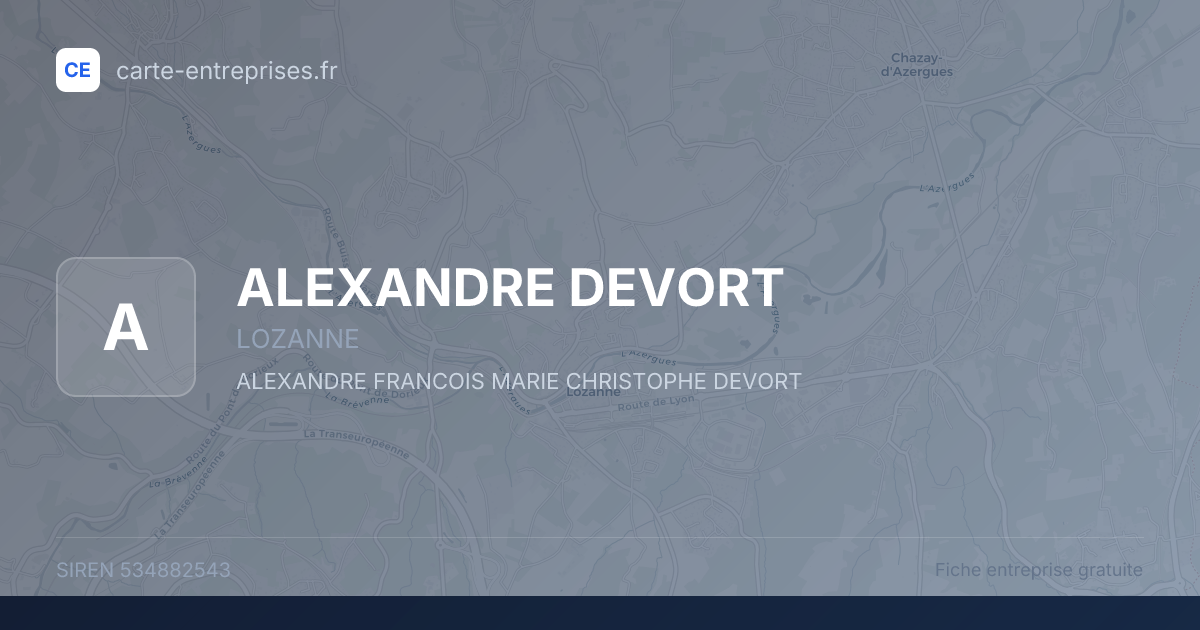 ALEXANDRE DEVORT — 534882543 — fiche entreprise