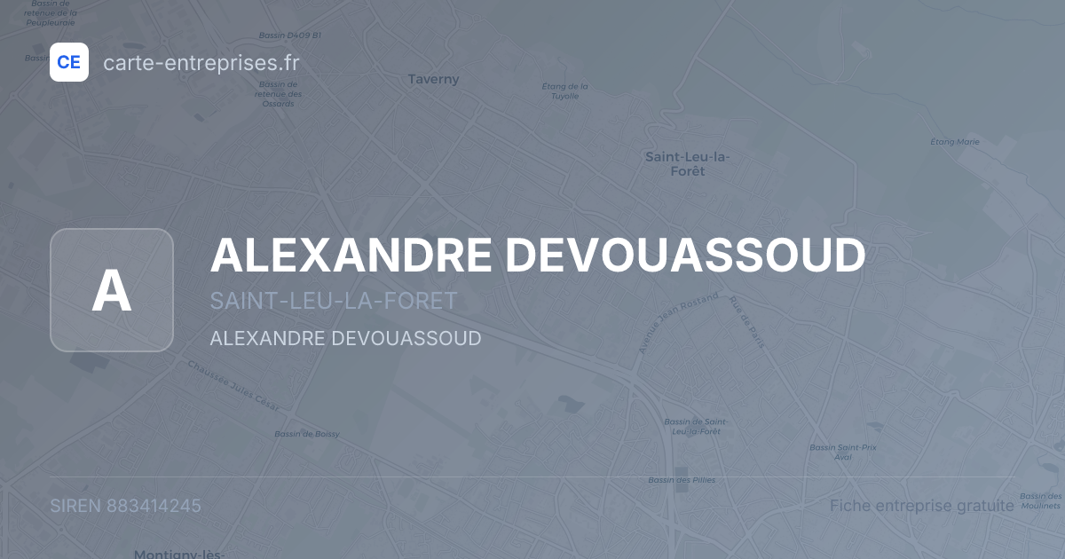 ALEXANDRE DEVOUASSOUD — 883414245 — fiche entreprise