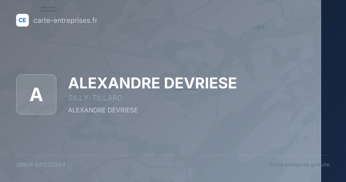 ALEXANDRE DEVRIESE — 441532884 — fiche entreprise