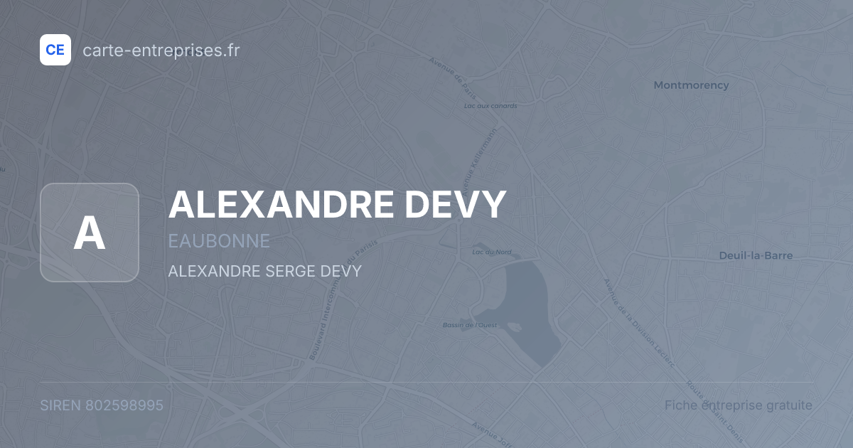 ALEXANDRE DEVY — 802598995 — fiche entreprise