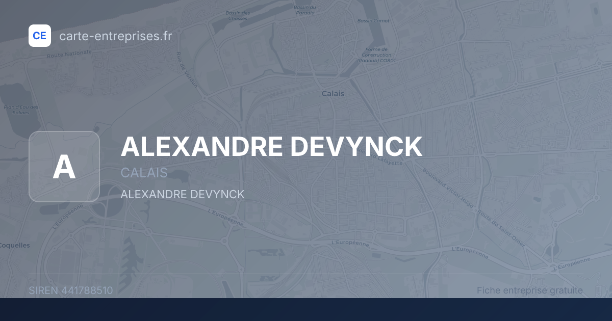 ALEXANDRE DEVYNCK — 441788510 — fiche entreprise