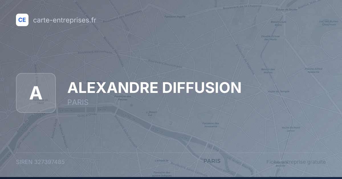 ALEXANDRE DIFFUSION — 327397485 — fiche entreprise