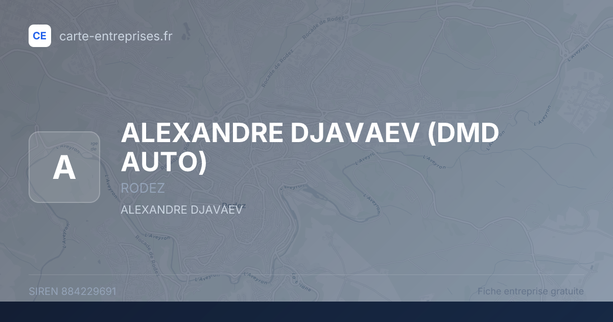 ALEXANDRE DJAVAEV (DMD AUTO) — 884229691 — fiche entreprise