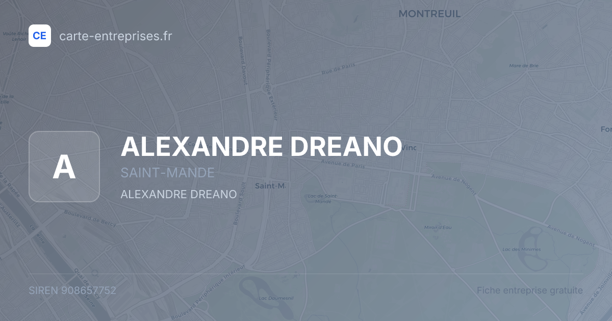 ALEXANDRE DREANO — 908657752 — fiche entreprise
