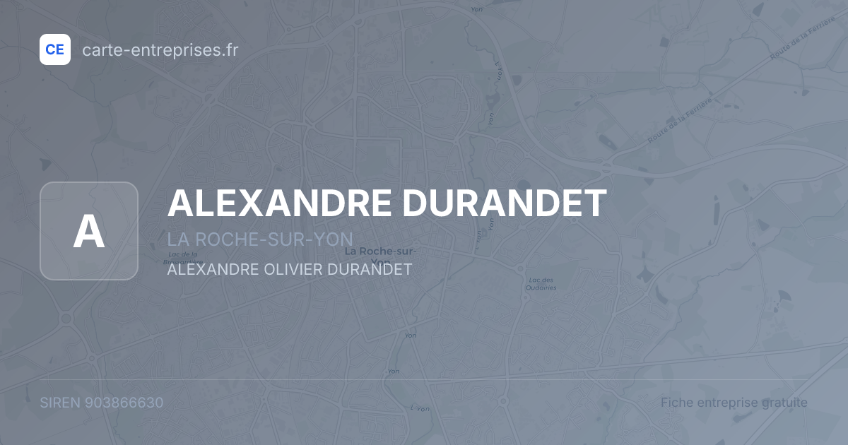 ALEXANDRE DURANDET — 903866630 — fiche entreprise