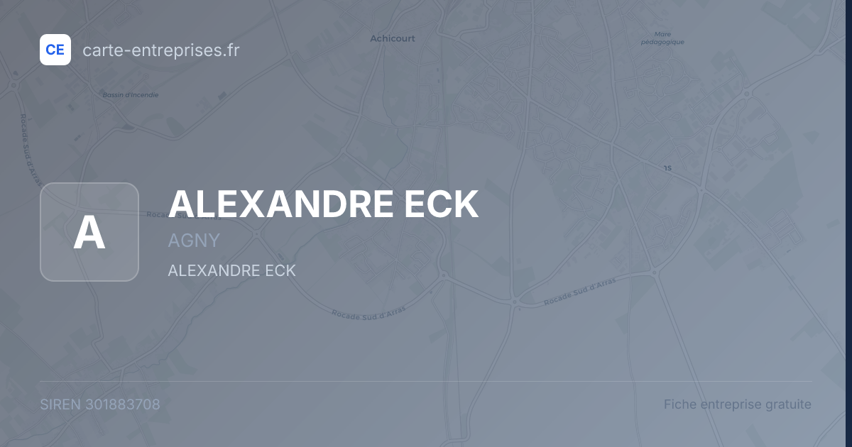 ALEXANDRE ECK — 301883708 — fiche entreprise