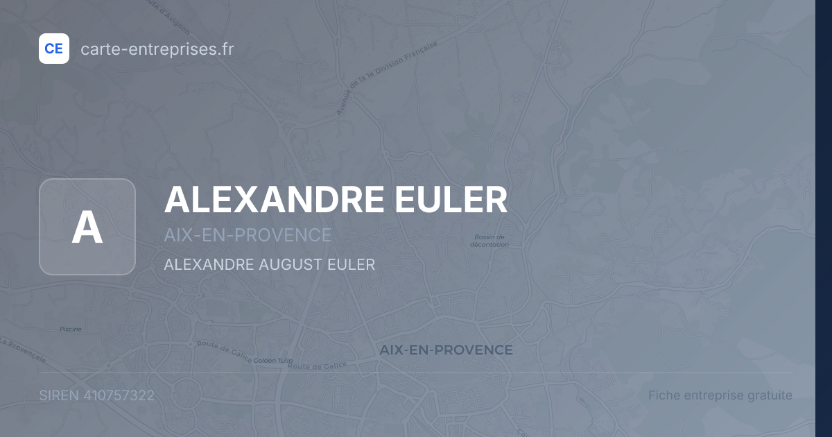 ALEXANDRE EULER — 410757322 — fiche entreprise