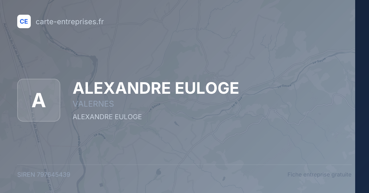 ALEXANDRE EULOGE — 797645439 — fiche entreprise