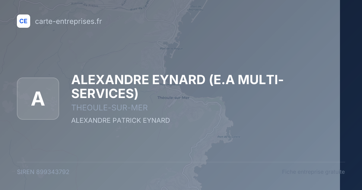 ALEXANDRE EYNARD (E.A MULTI-SERVICES) — 899343792 — fiche entreprise