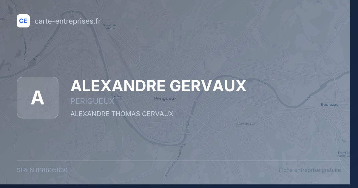 ALEXANDRE GERVAUX — 818805830 — fiche entreprise