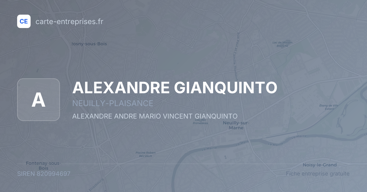ALEXANDRE GIANQUINTO — 820994697 — fiche entreprise