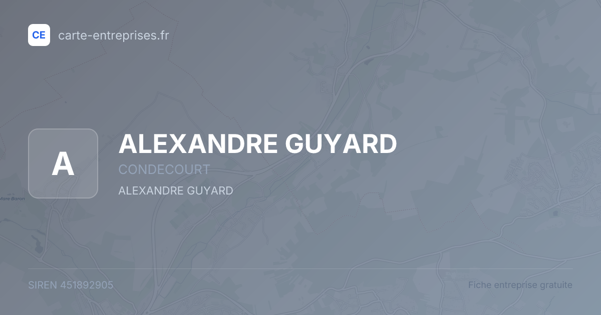 ALEXANDRE GUYARD — 451892905 — fiche entreprise