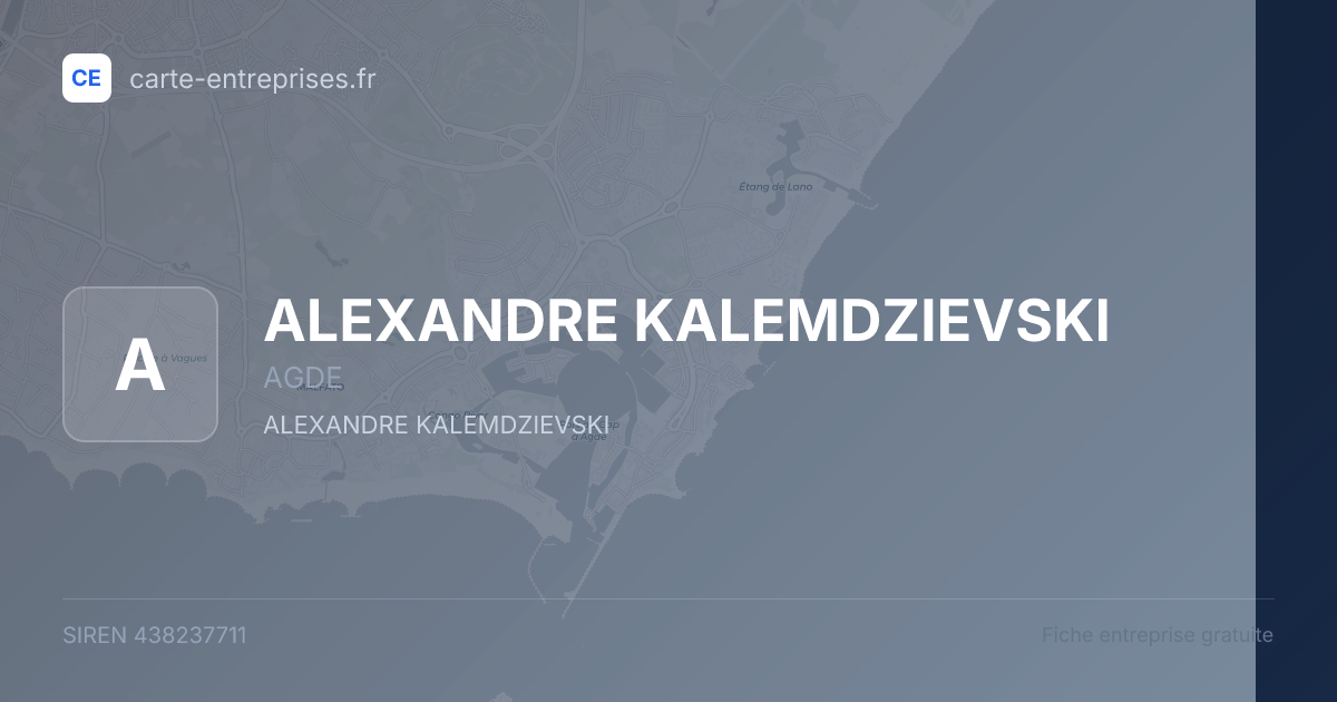 ALEXANDRE KALEMDZIEVSKI — 438237711 — fiche entreprise