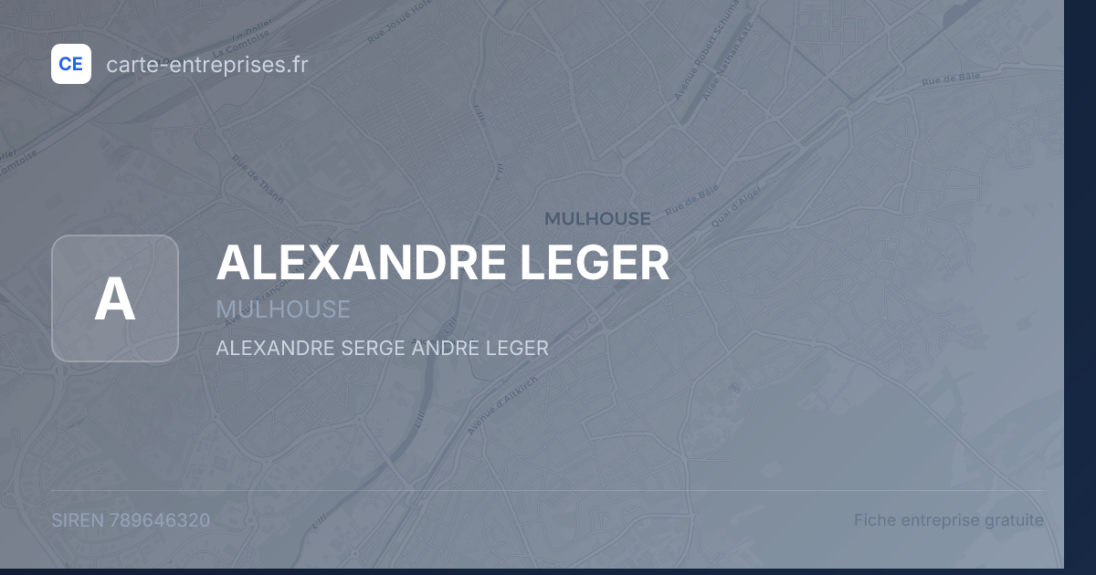 ALEXANDRE LEGER — 789646320 — fiche entreprise