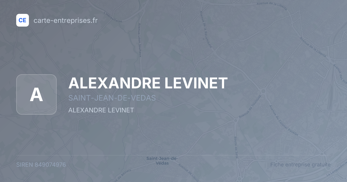 ALEXANDRE LEVINET — 849074976 — fiche entreprise
