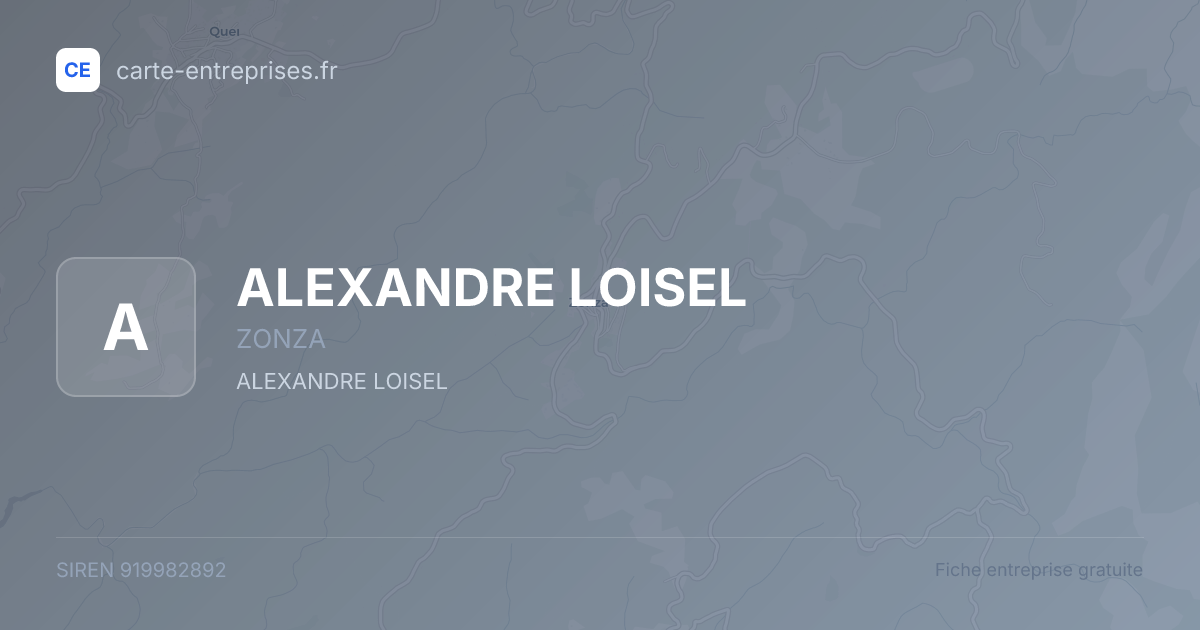 ALEXANDRE LOISEL — 919982892 — fiche entreprise
