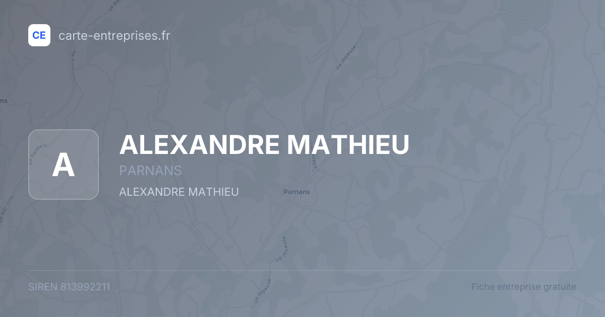 ALEXANDRE MATHIEU — 813992211 — fiche entreprise