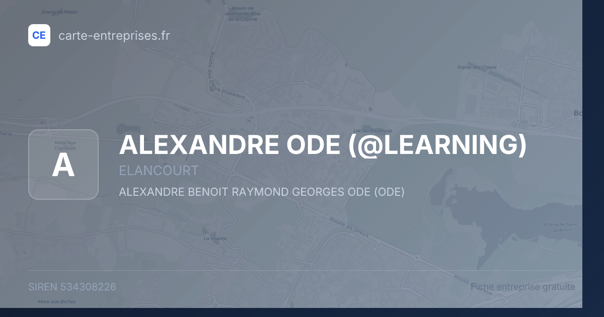 ALEXANDRE ODE (@LEARNING) — 534308226 — fiche entreprise