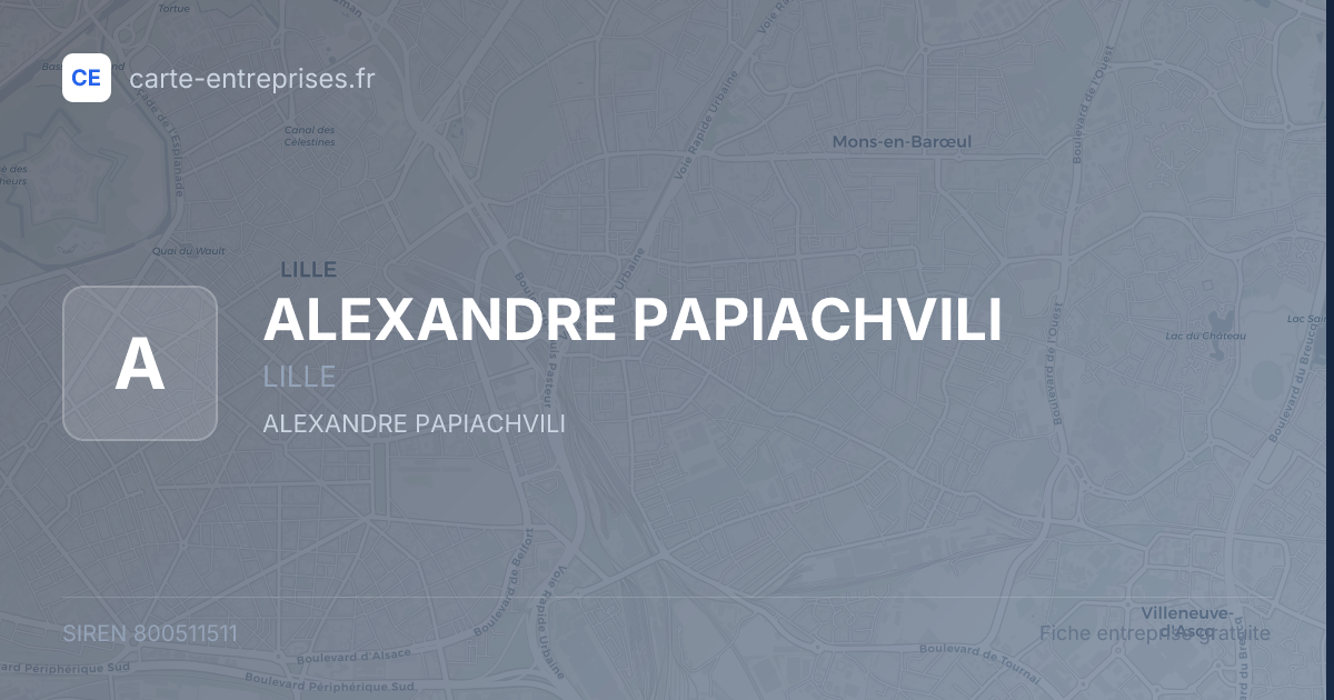 ALEXANDRE PAPIACHVILI — 800511511 — fiche entreprise