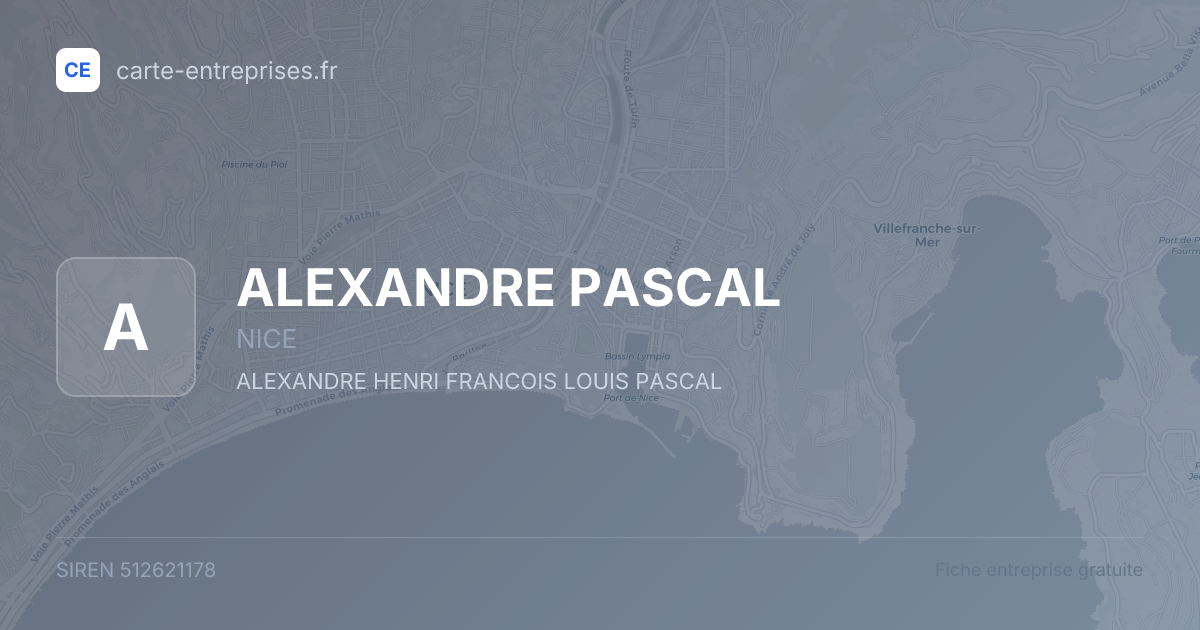 ALEXANDRE PASCAL — 512621178 — fiche entreprise
