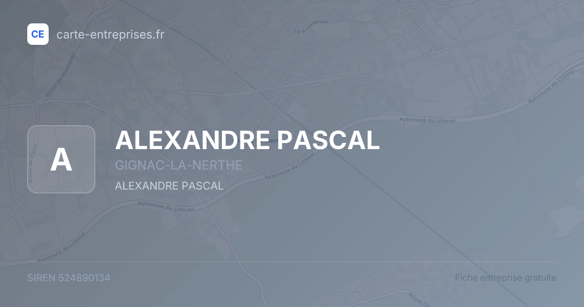 ALEXANDRE PASCAL — 524890134 — fiche entreprise