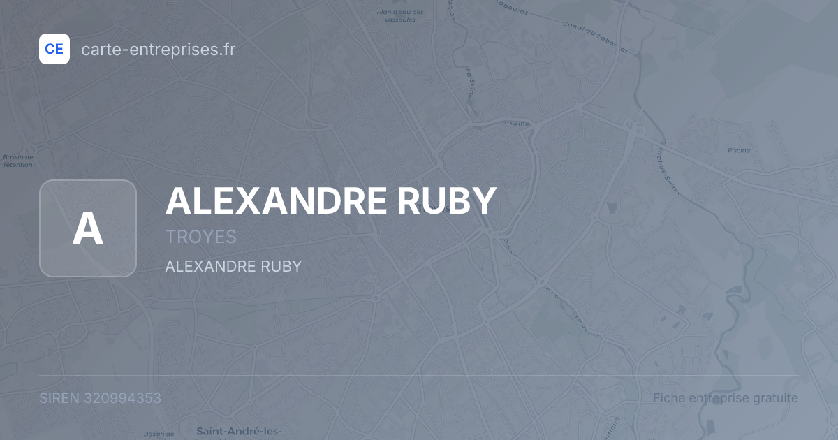 ALEXANDRE RUBY — 320994353 — fiche entreprise