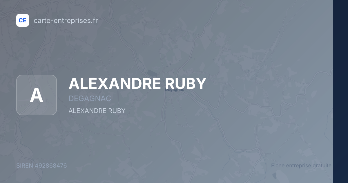 ALEXANDRE RUBY — 492868476 — fiche entreprise