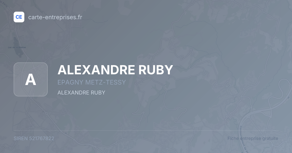 ALEXANDRE RUBY — 521767822 — fiche entreprise