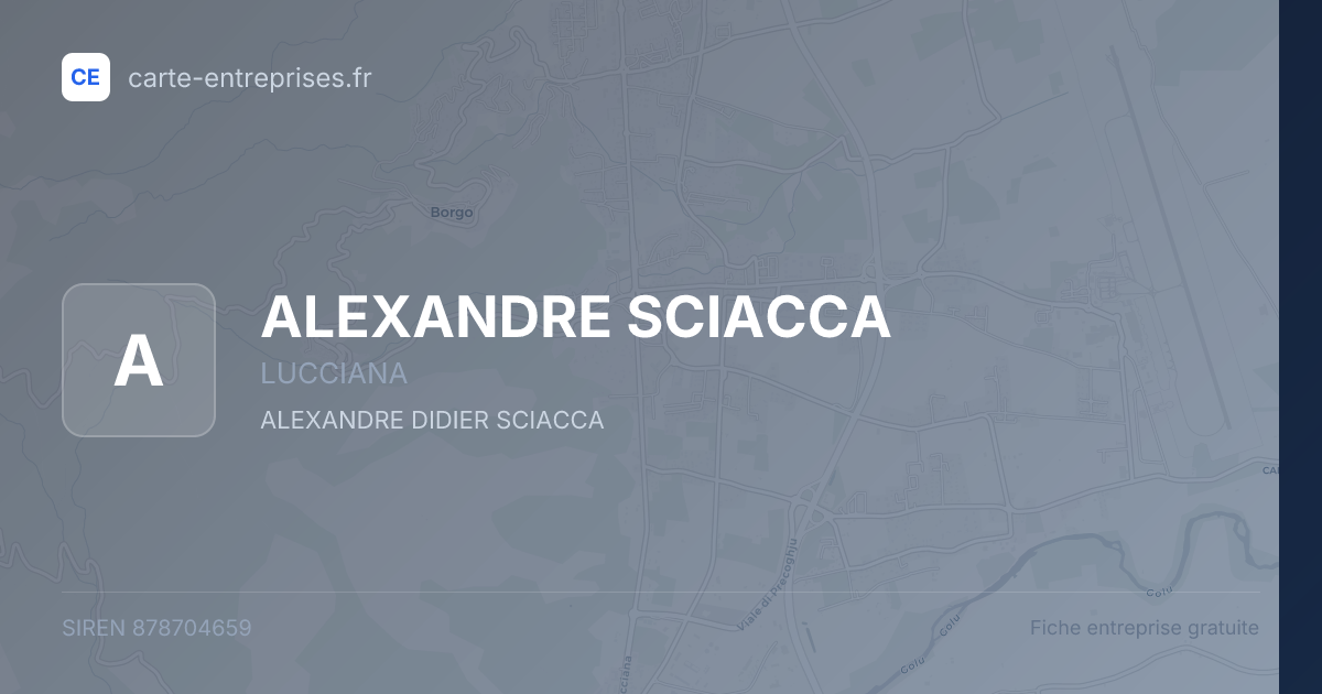 ALEXANDRE SCIACCA — 878704659 — fiche entreprise