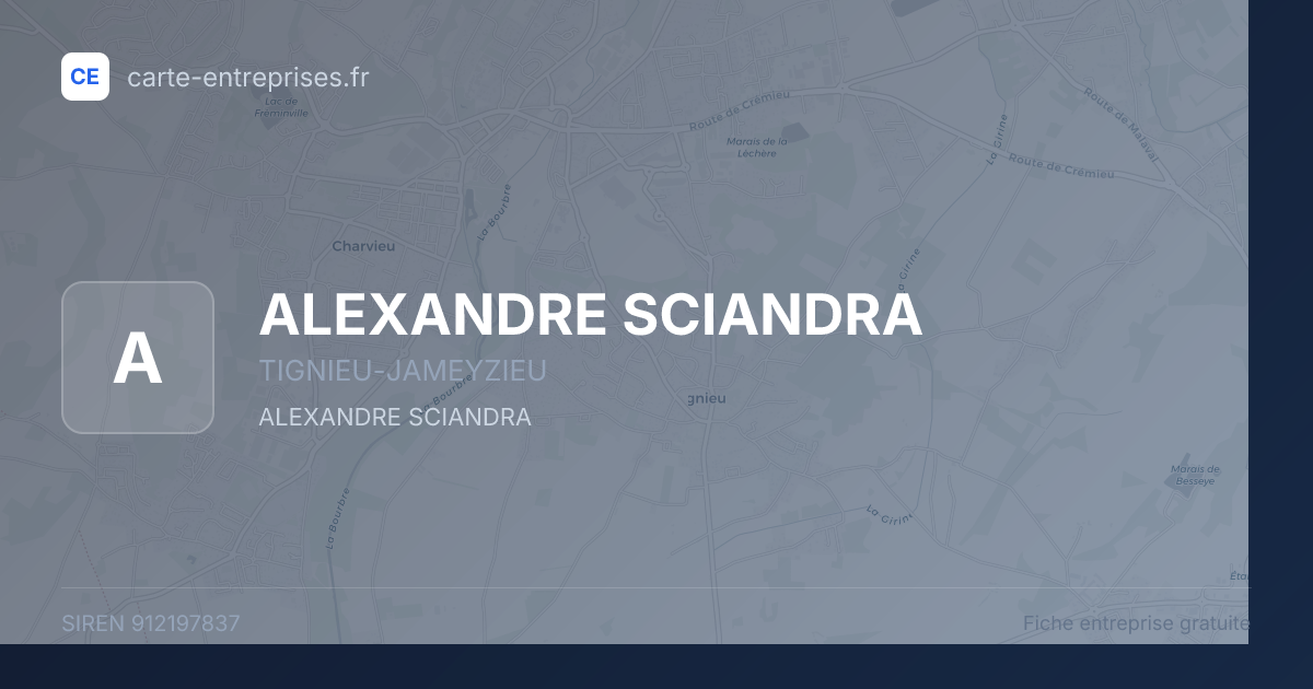 ALEXANDRE SCIANDRA — 912197837 — fiche entreprise