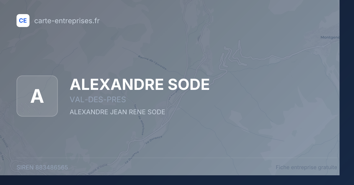 ALEXANDRE SODE — 883486565 — fiche entreprise