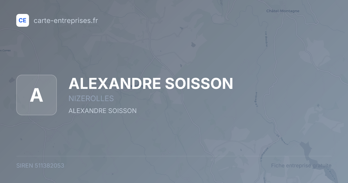 ALEXANDRE SOISSON — 511382053 — fiche entreprise