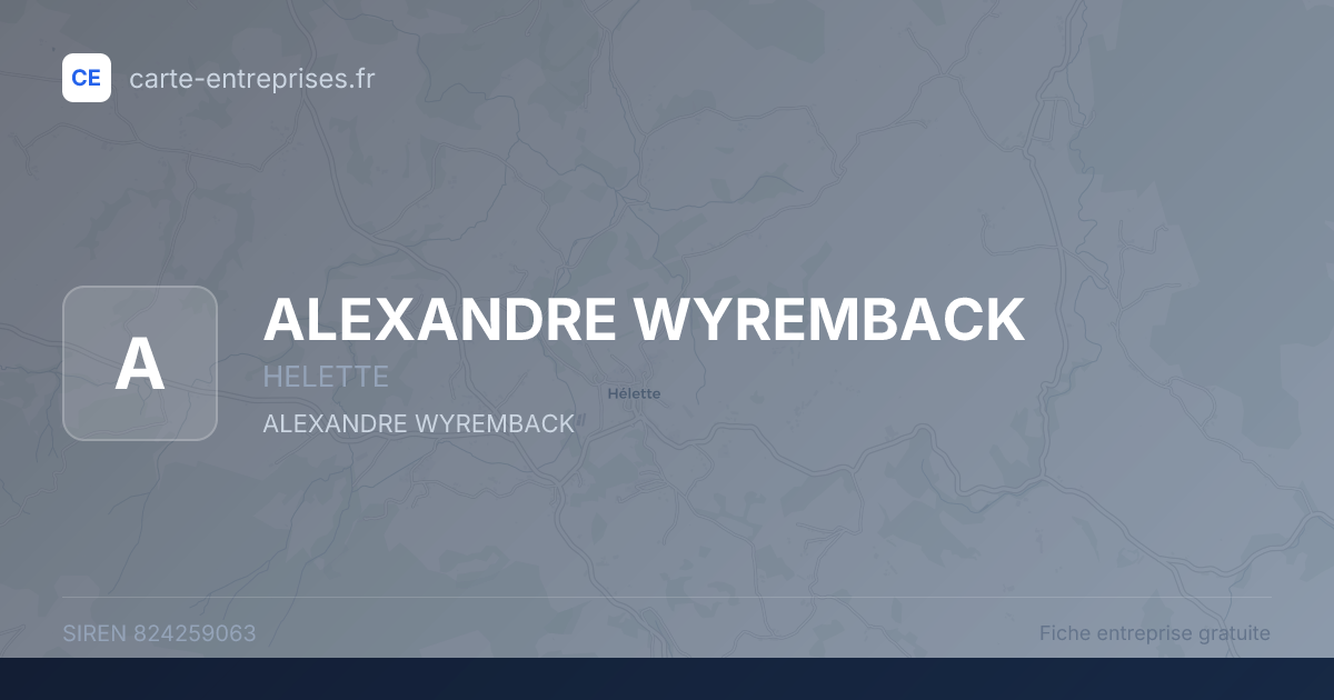 ALEXANDRE WYREMBACK — 824259063 — fiche entreprise