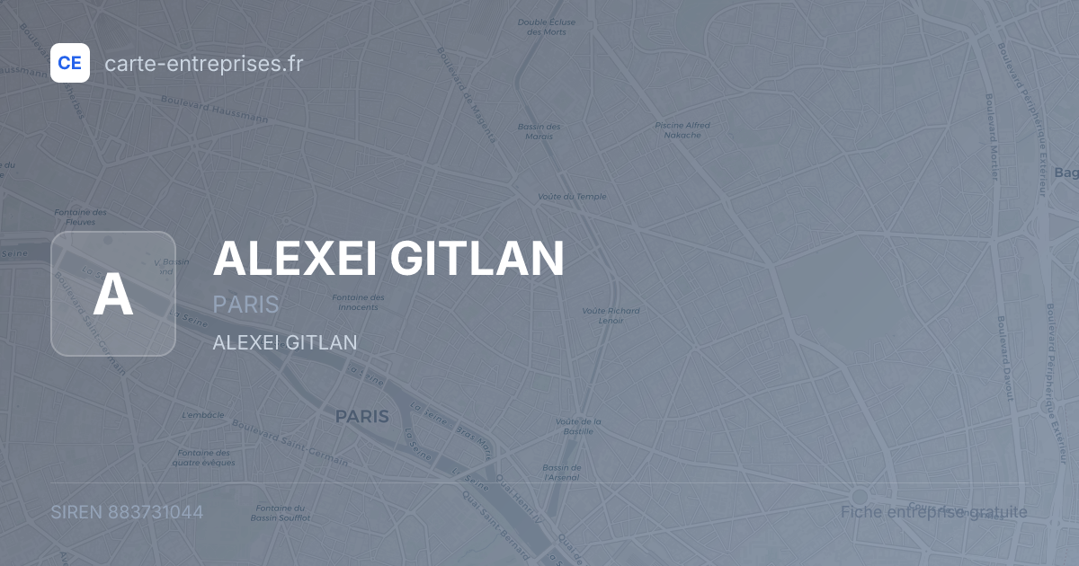 ALEXEI GITLAN — 883731044 — fiche entreprise