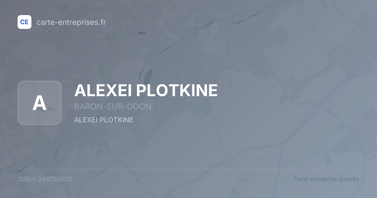 ALEXEI PLOTKINE — 949705602 — fiche entreprise