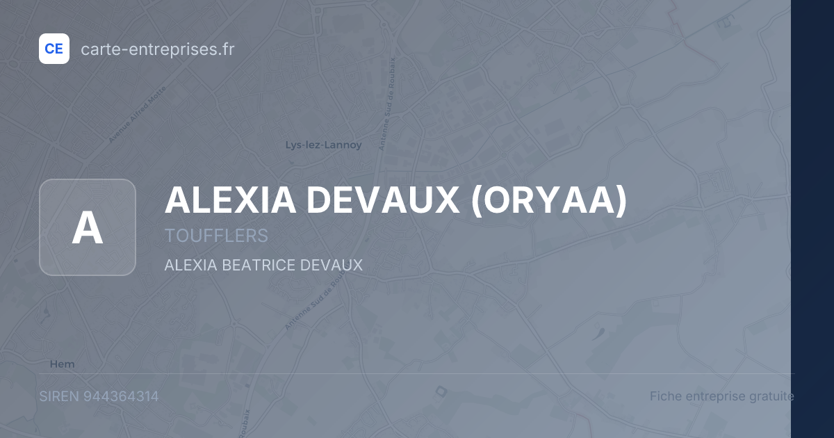 ALEXIA DEVAUX (ORYAA) — 944364314 — fiche entreprise