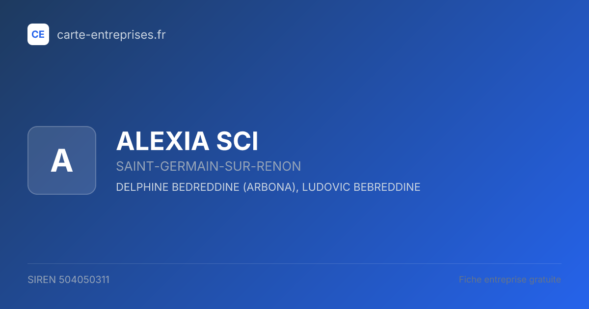 ALEXIA SCI — 504050311 — fiche entreprise