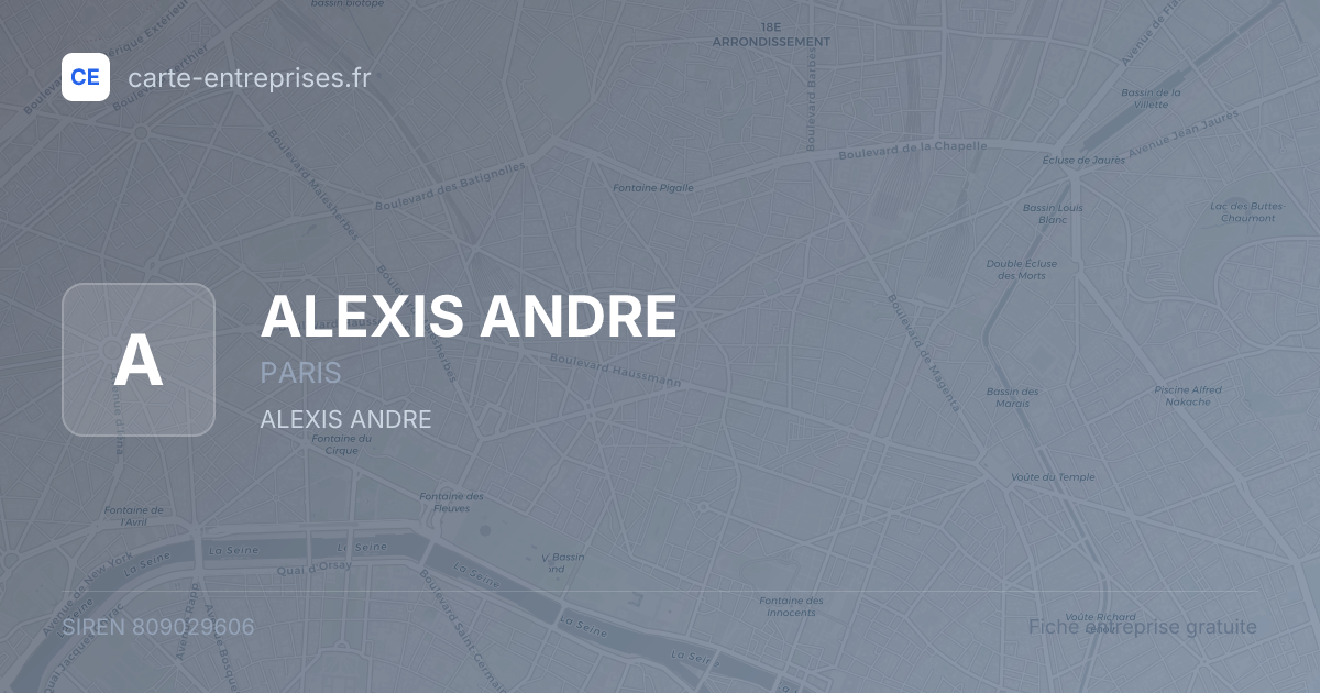 ALEXIS ANDRE — 809029606 — fiche entreprise