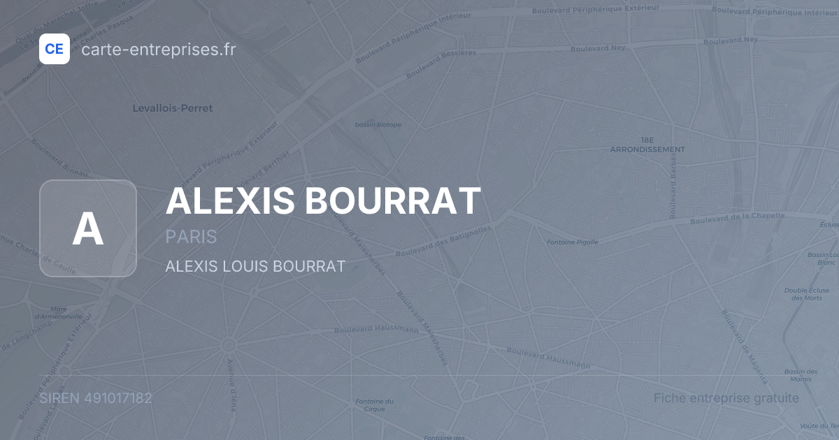 ALEXIS BOURRAT — 491017182 — fiche entreprise