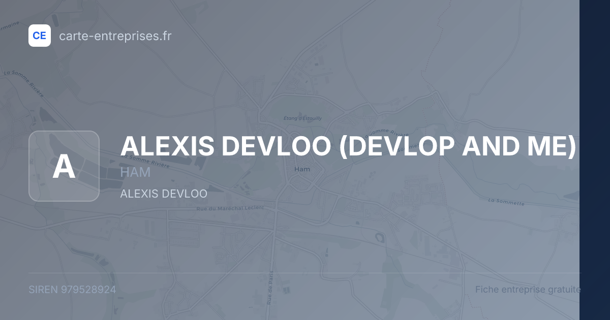 ALEXIS DEVLOO (DEVLOP AND ME) — 979528924 — fiche entreprise