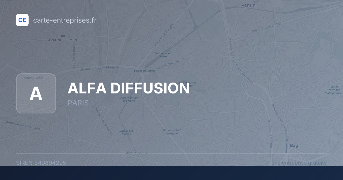 ALFA DIFFUSION — 349894295 — fiche entreprise