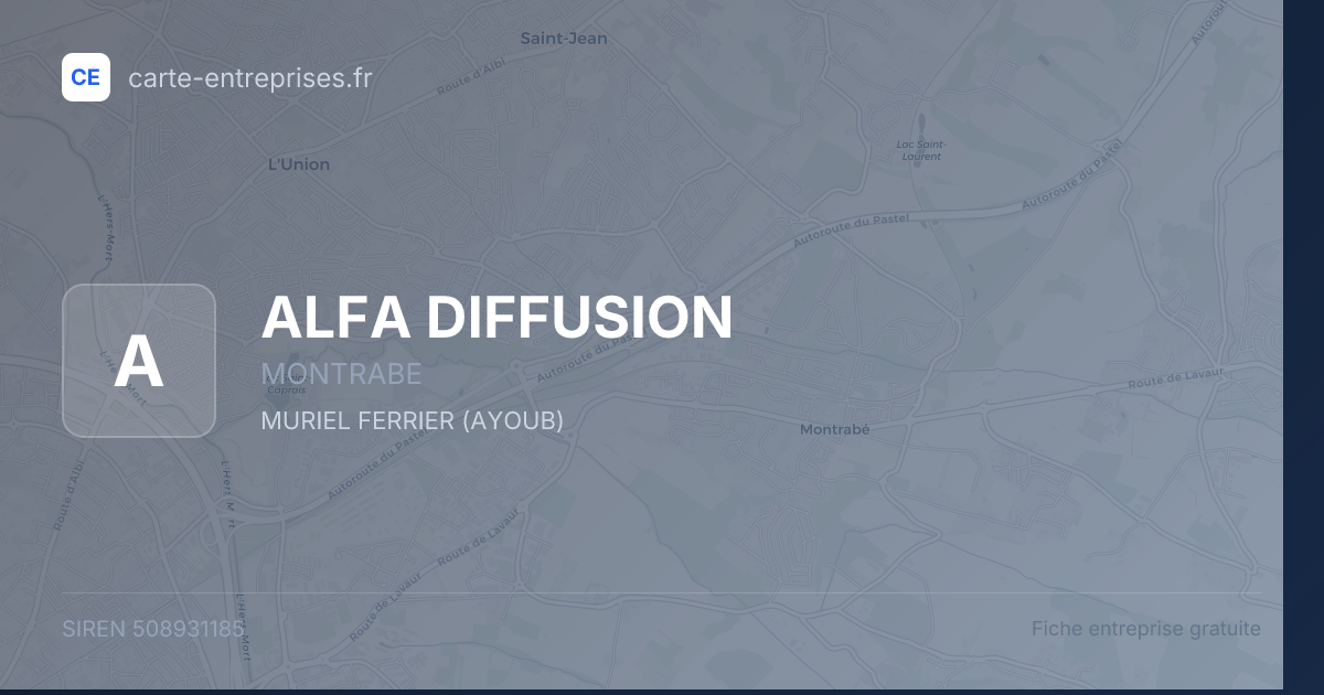 ALFA DIFFUSION — 508931185 — fiche entreprise