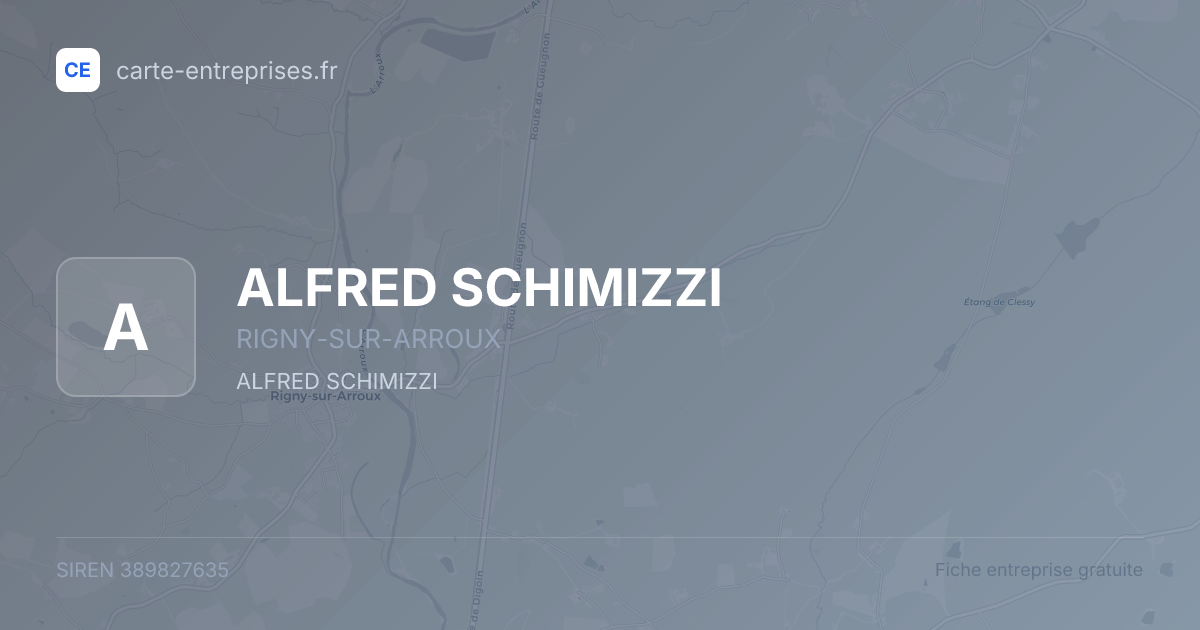 ALFRED SCHIMIZZI — 389827635 — fiche entreprise