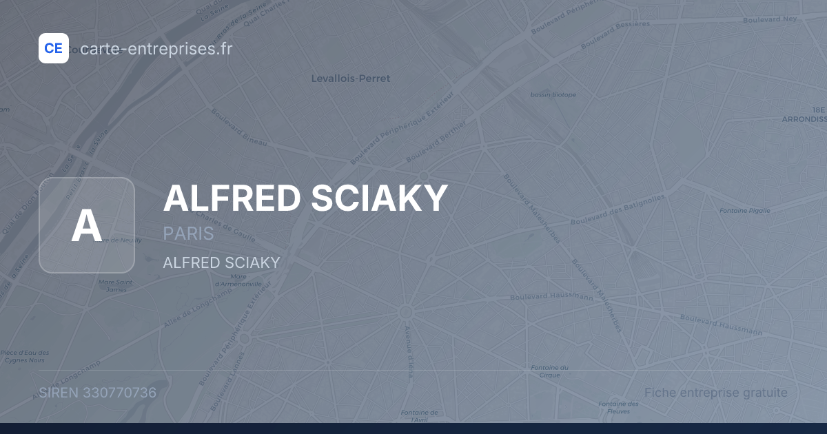ALFRED SCIAKY — 330770736 — fiche entreprise