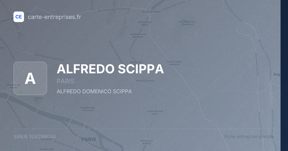 ALFREDO SCIPPA — 304289044 — fiche entreprise