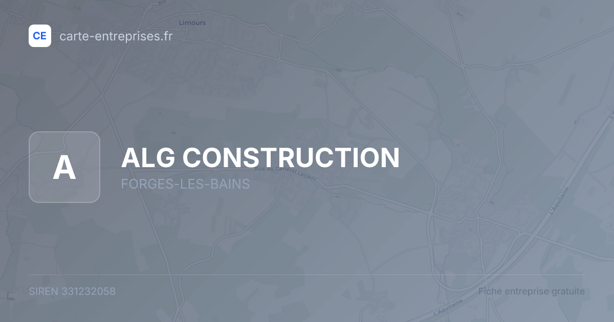 ALG CONSTRUCTION — 331232058 — fiche entreprise