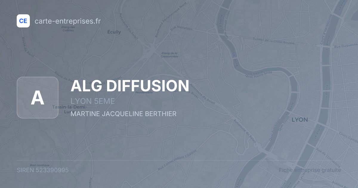 ALG DIFFUSION — 523390995 — fiche entreprise