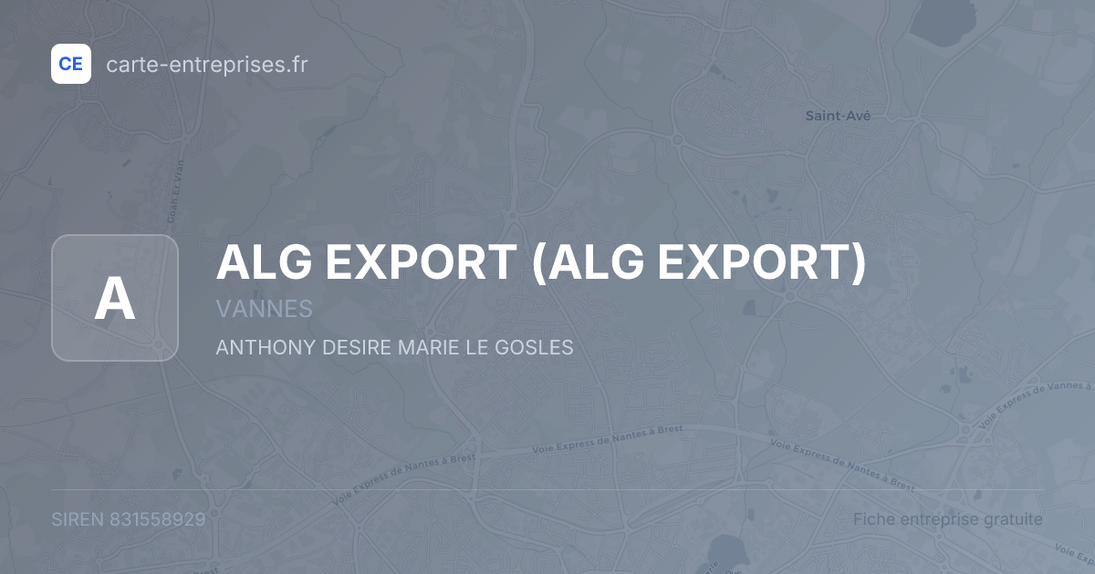 ALG EXPORT — 831558929 — fiche entreprise