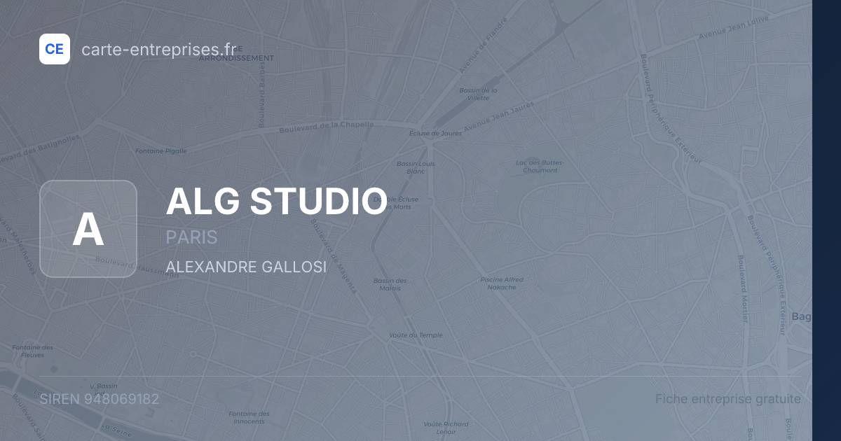ALG STUDIO — 948069182 — fiche entreprise