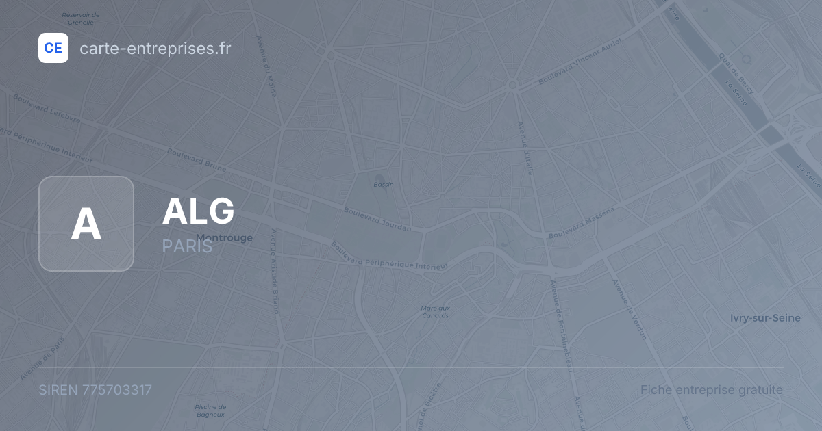 ALG — 775703317 — fiche entreprise